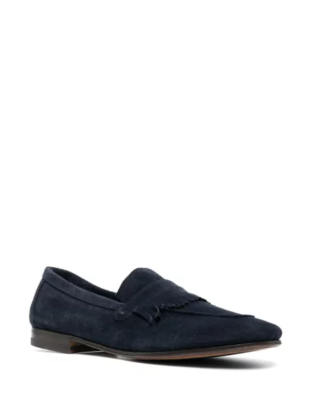Semišové loafers Henderson Baracco s třásněmi modré