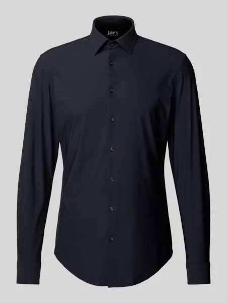 Koszula biznesowa o kroju slim fit z jednolitą fakturą Jake*s czarna