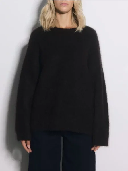 Reserved Джемпер із додаванням мохеру темно коричневий