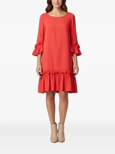 Rochie midi Ingie Paris cu volane din crep roz