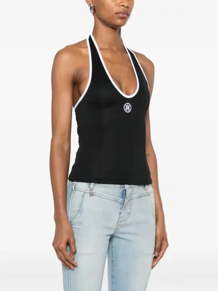 Top Amiri cu broderie negru
