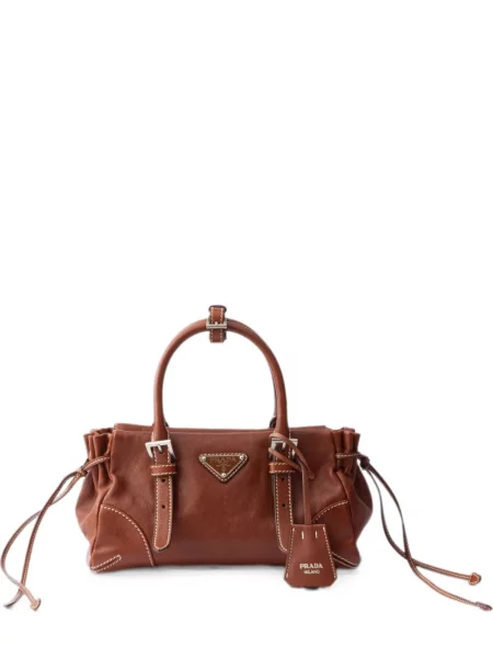 Geantă shopper Prada din piele maro