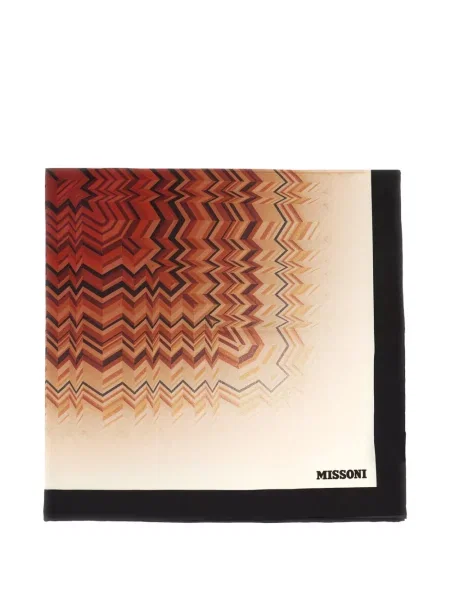 Fular Missoni cu imprimeu geometric maro