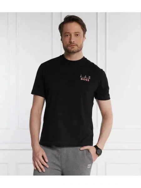 BOSS ORANGE Póló Te_Records | Relaxed fit fekete