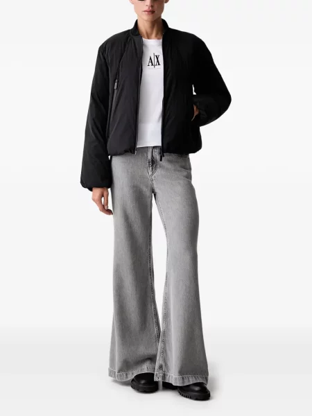 Tricou Armani Exchange cu broderie alb