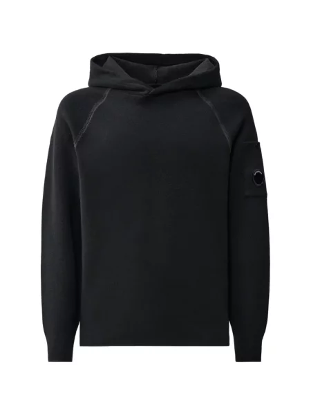 Pulover C.p. Company tricotate cu glugă negru