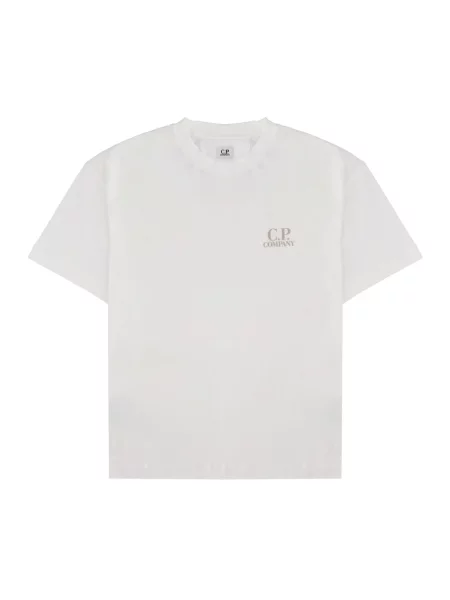 T-shirt C.P. Company Jersey Short Sleeve Logo T-Shir Off White L biała