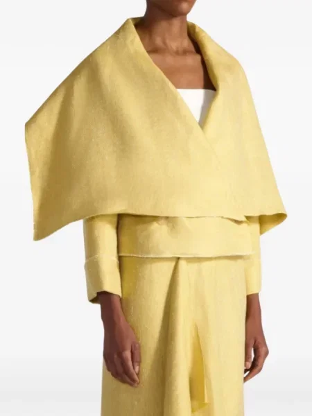 Geacă Liviana Conti cu guler-șal galben