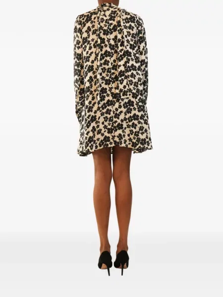 Rochie Mcq de mătase cu model floral cu imagine alb