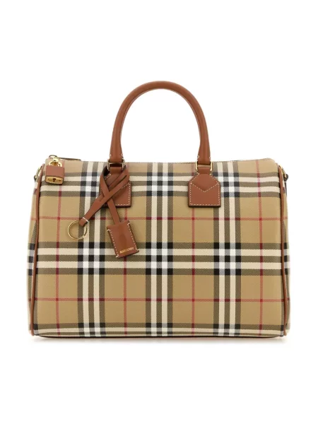 Torebka Burberry w kratę brązowa