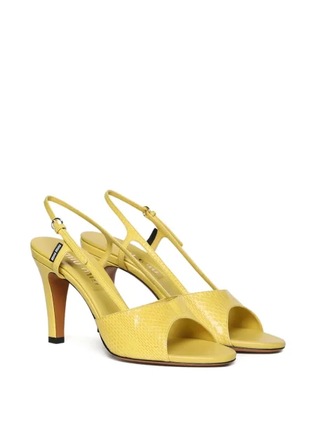 Sandale Miu Miu slingback galben