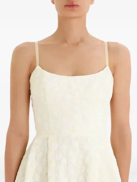 Rochie midi Post Meridiem din jacard până la genunchi de costum galben