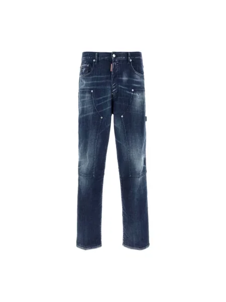 Szerokie jeansy Dsquared2 niebieskie