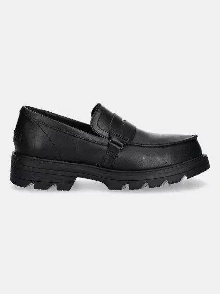 Sorel mokasyny skórzane REVEL AVE LOAFER na platformie czarny