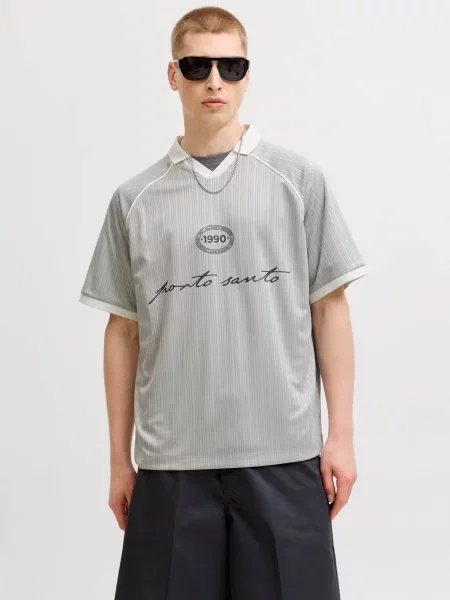 Поло JACK & JONES ETERNA FOOTBALL POLO світло-сірий сіре