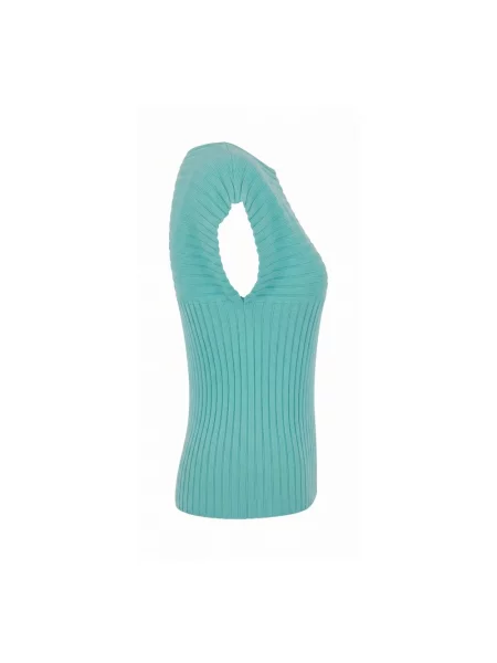 Dzianinowy sweter Malo bez rękawów niebieski