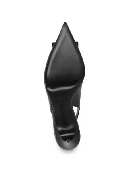 Pantofi cu toc Sergio Rossi slingback negru