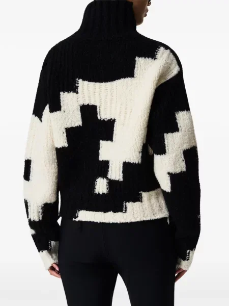 Decupat pulover Perfect Moment de lână chunky negru