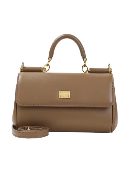 Torebka Dolce And Gabbana skórzana brązowa