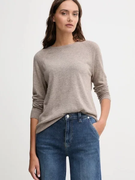 United Colors of Benetton pulover z dodatkom volne bež