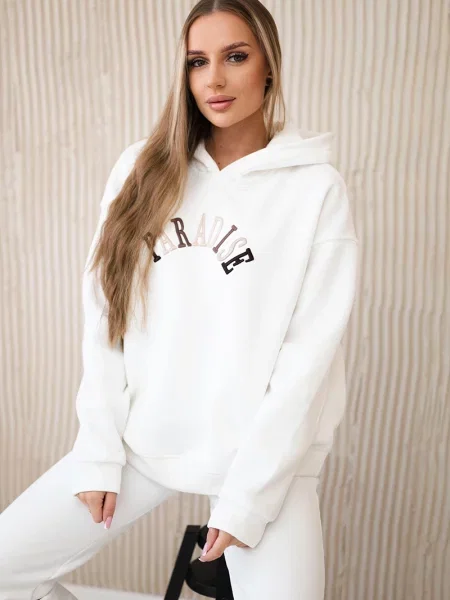 Pulover Kesi z vezenjem bela