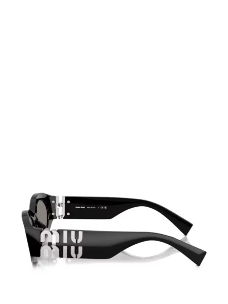 Овални слънчеви очила Miu Miu Eyewear с автограф черно