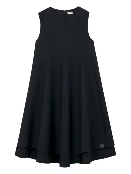 Rochie mini Loewe fără mâneci cu decolteu în U de costum negru