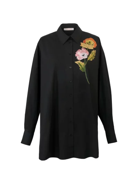 Cămașă Carolina Herrera cu model floral negru