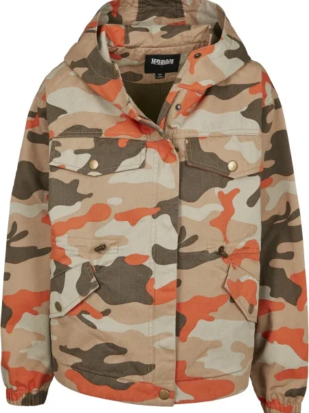 Urban Classics Přechodná bunda béžová / světle hnědá / khaki oranžová
