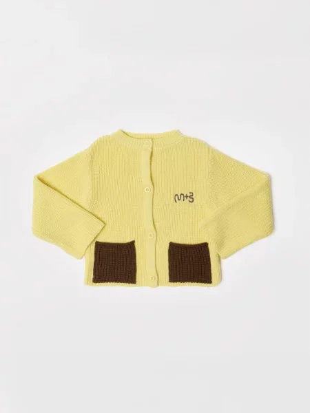 Maru + Bo Kardigán CARDIGAN WITH CONTRAST COLOR POCKETS' sárga