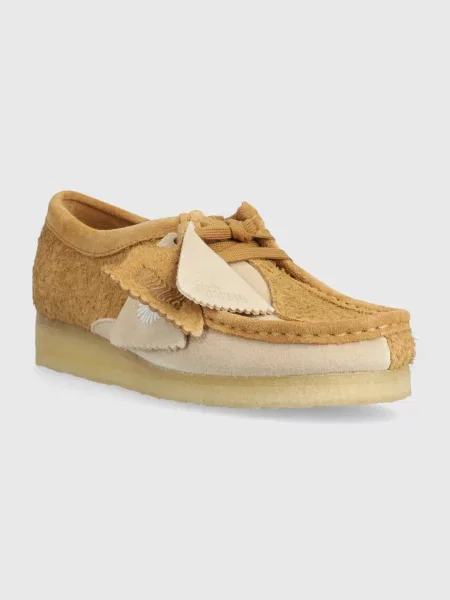 Μοκασίνια σουέτ Clarks Originals Wallabee καφέ