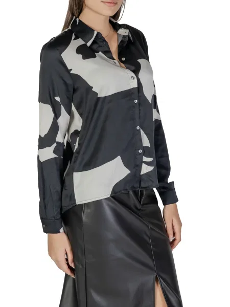 Wielobarwność koszula Only z długim rękawem czarna