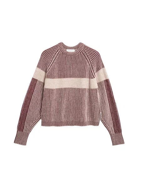 ARMEDANGELS Pulover crem / bordeaux roșu