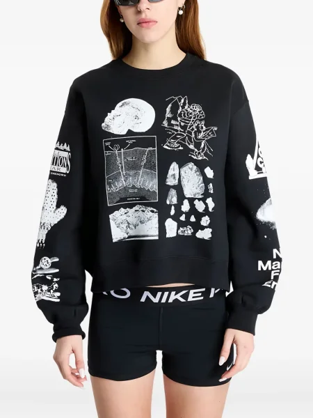 Bokserice Nike s čipkom s printom crna