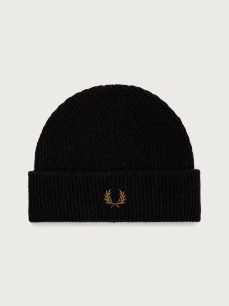 Fred Perry beanie kapa volneni črna