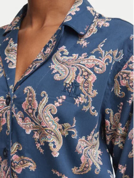 LAUREN RALPH LAUREN Pižama Mornarsko modra