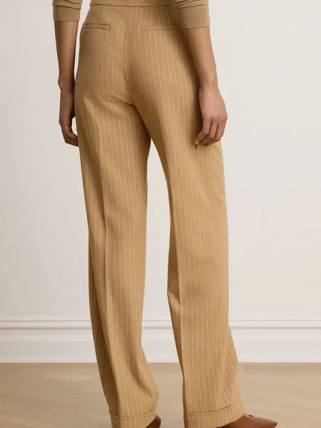 Lauren Ralph Lauren hlače kompleta z volno rjava