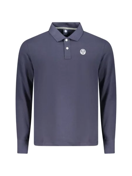 Lung tricou polo North Sails cu autograf albastru