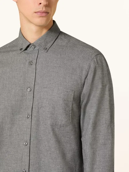 Van Laack Flanelová Košile Vl-Roy-Tfk Tailor Fit tmavě / světle šedá