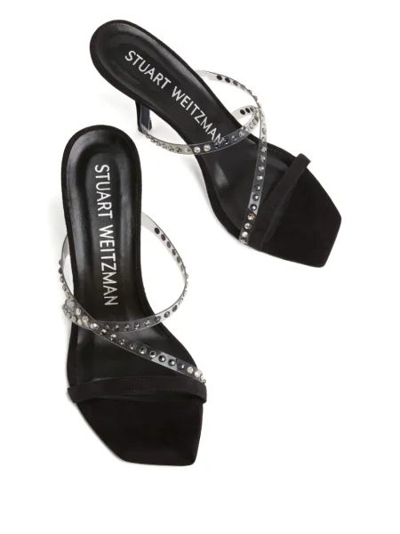 Sandale Stuart Weitzman de cristal alb