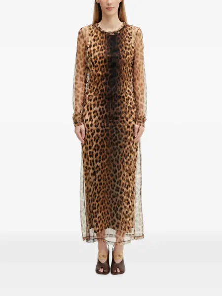 Lung rochie maxi Sportmax cu imagine cu model leopard