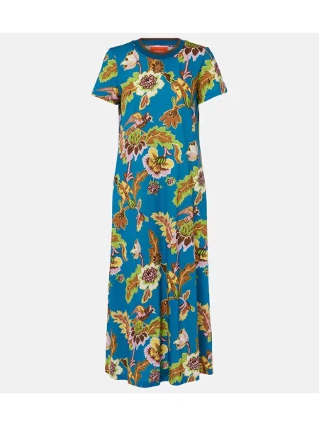 Rochie maxi La Doublej cu imagine de costum bej