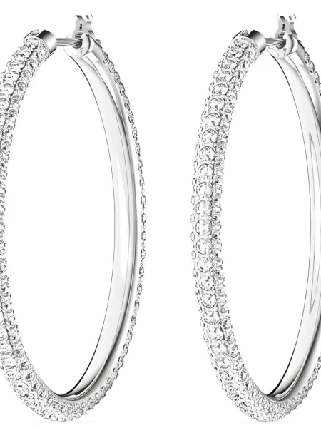Cercei Swarovski cu strasuri argintiu
