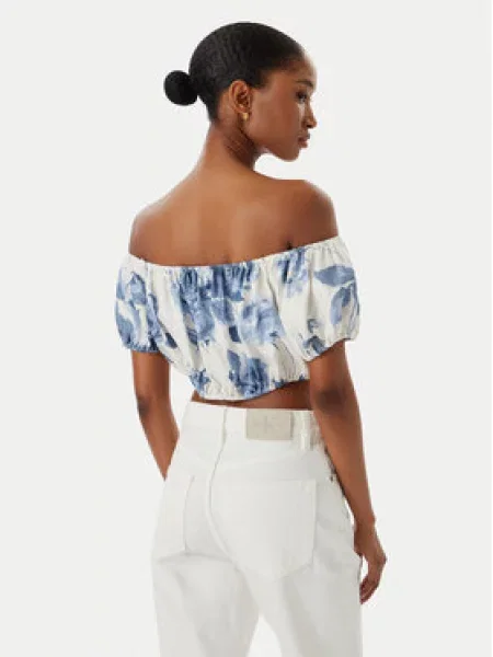 Guess bluza ženska s lanom RYAN bijela