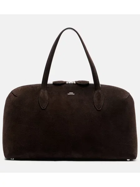 Geantă Toteme din piele de căprioară maro