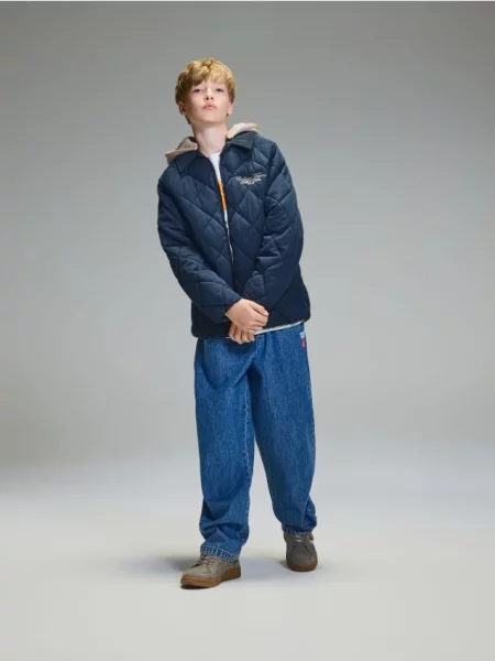 Reserved Bomber bunda s bavlnou tmavomodrá