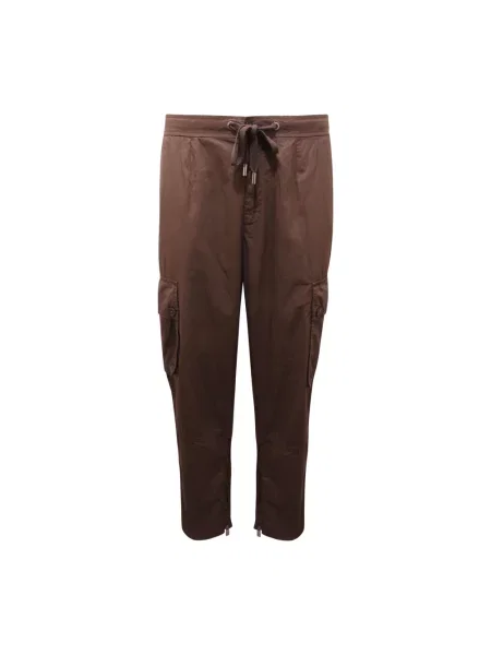 Spodnie cargo Dolce And Gabbana popelinowe brązowe