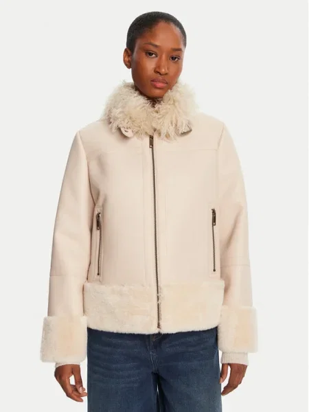 TWINSET Geacă din imitație de piele bej