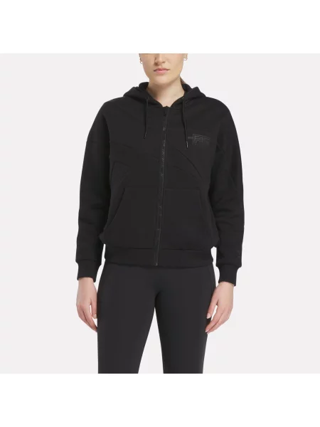 Reebok luźna bluza z kapturem na unisex Black Size: XS czarna