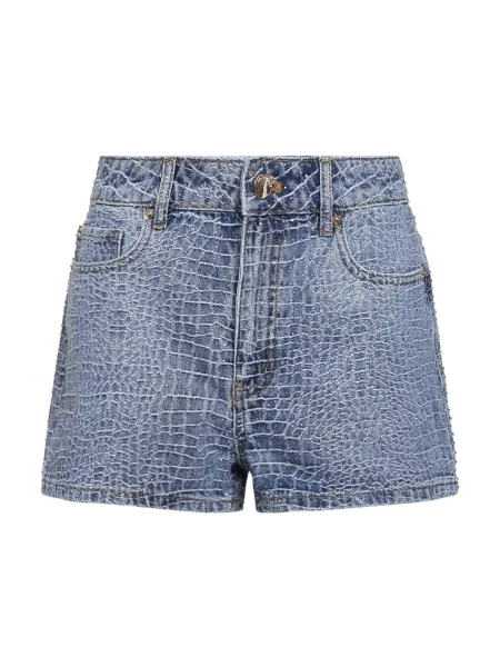 Kryształ górski szorty jeansowe Self-portrait niebieskie
